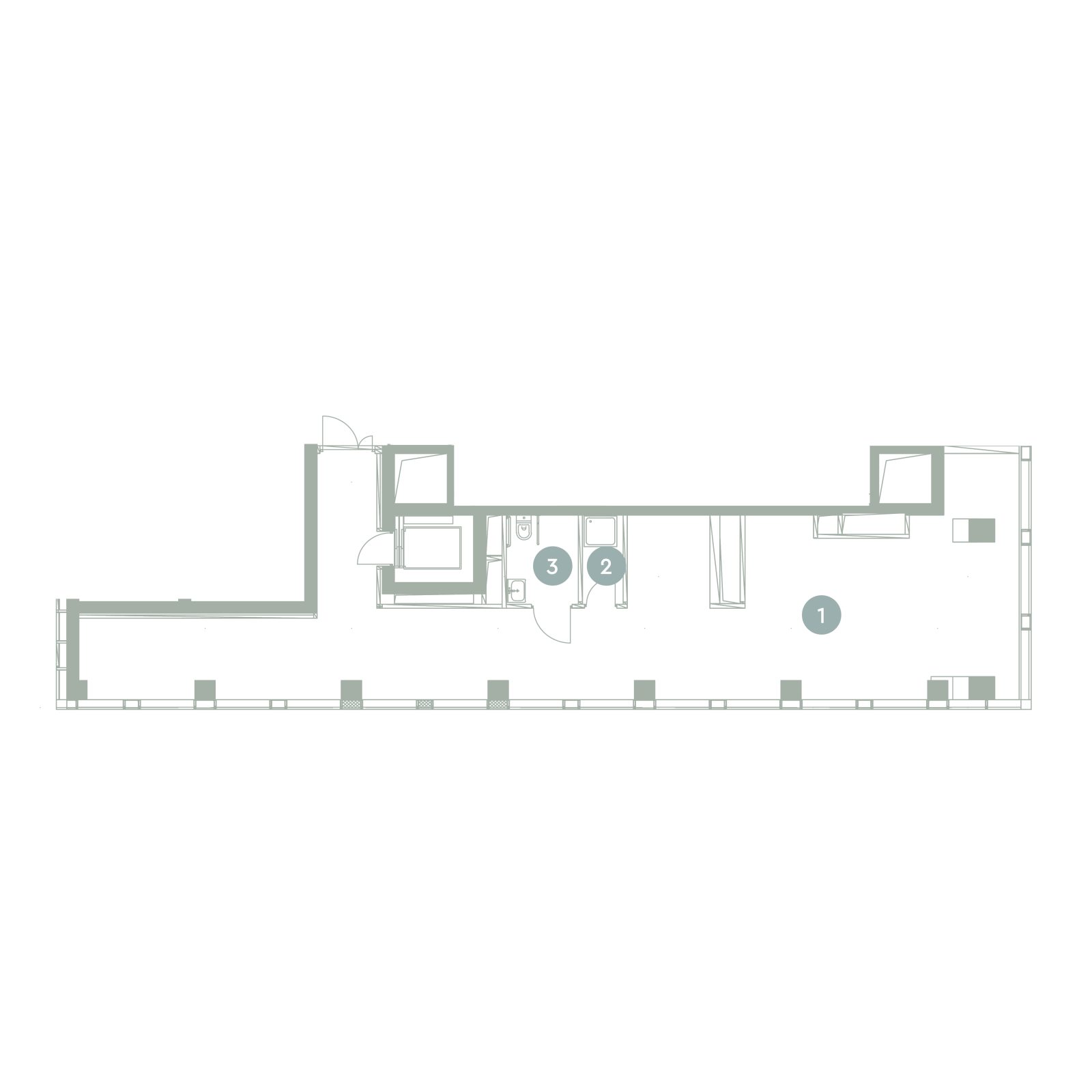 Планировка: студия, 113,0 м²