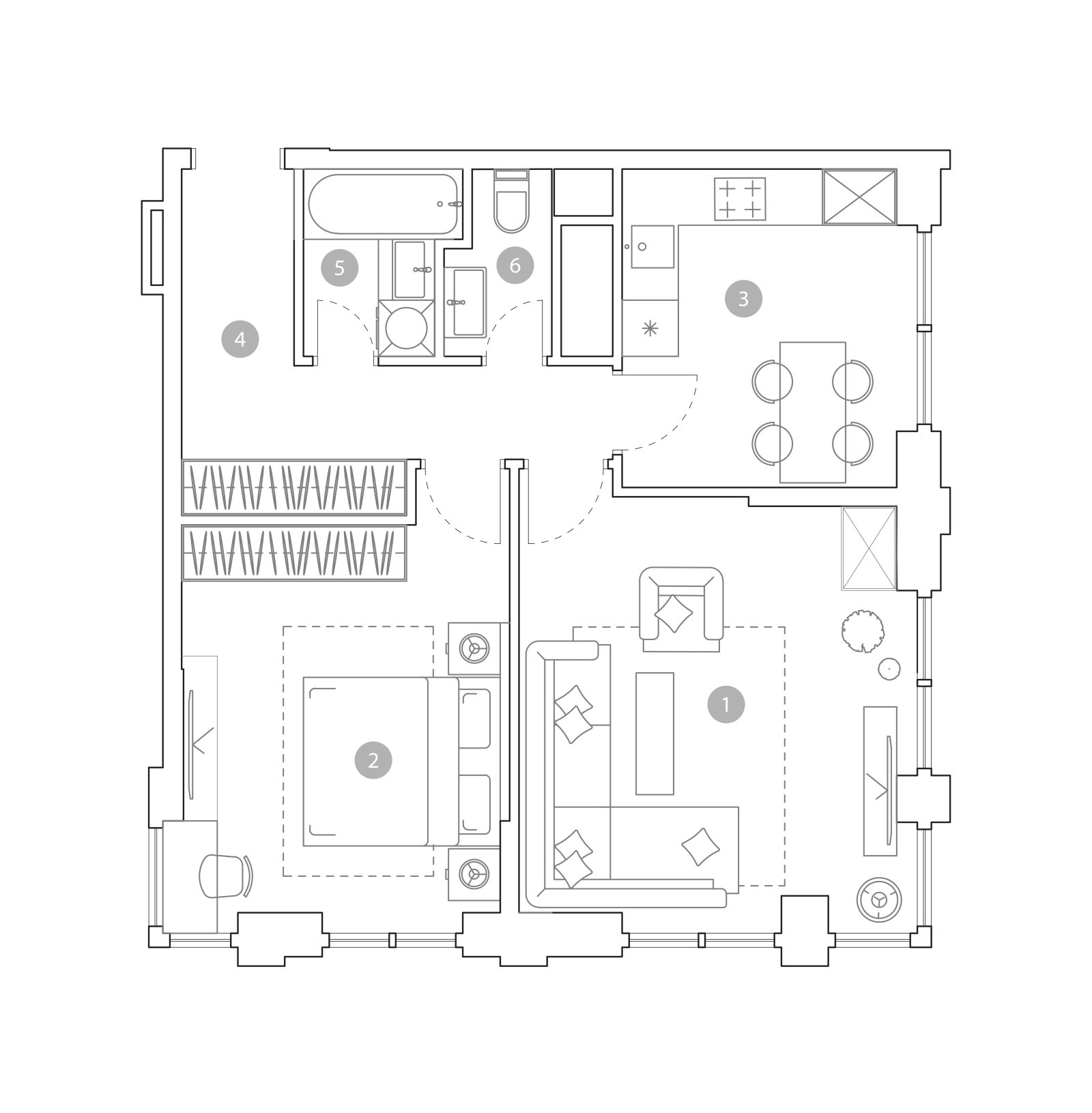 Планировка: 2-комнатная квартира, 60,2 м²