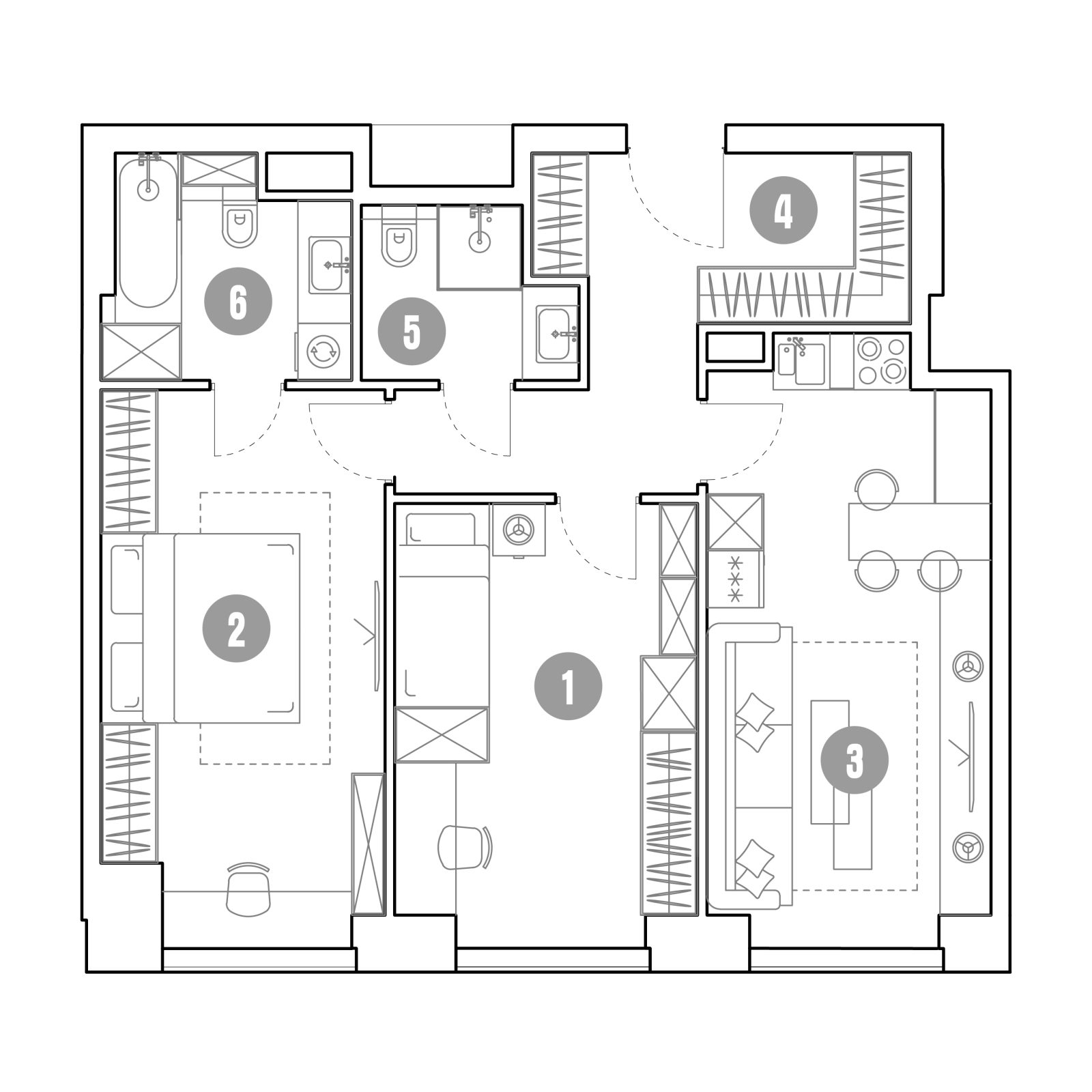 Планировка: 2-комнатная квартира, 70,6 м²