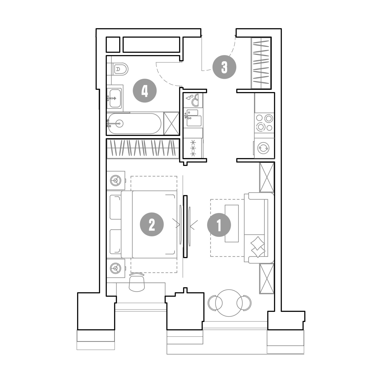 Планировка: 2-комнатная квартира, 37,6 м²