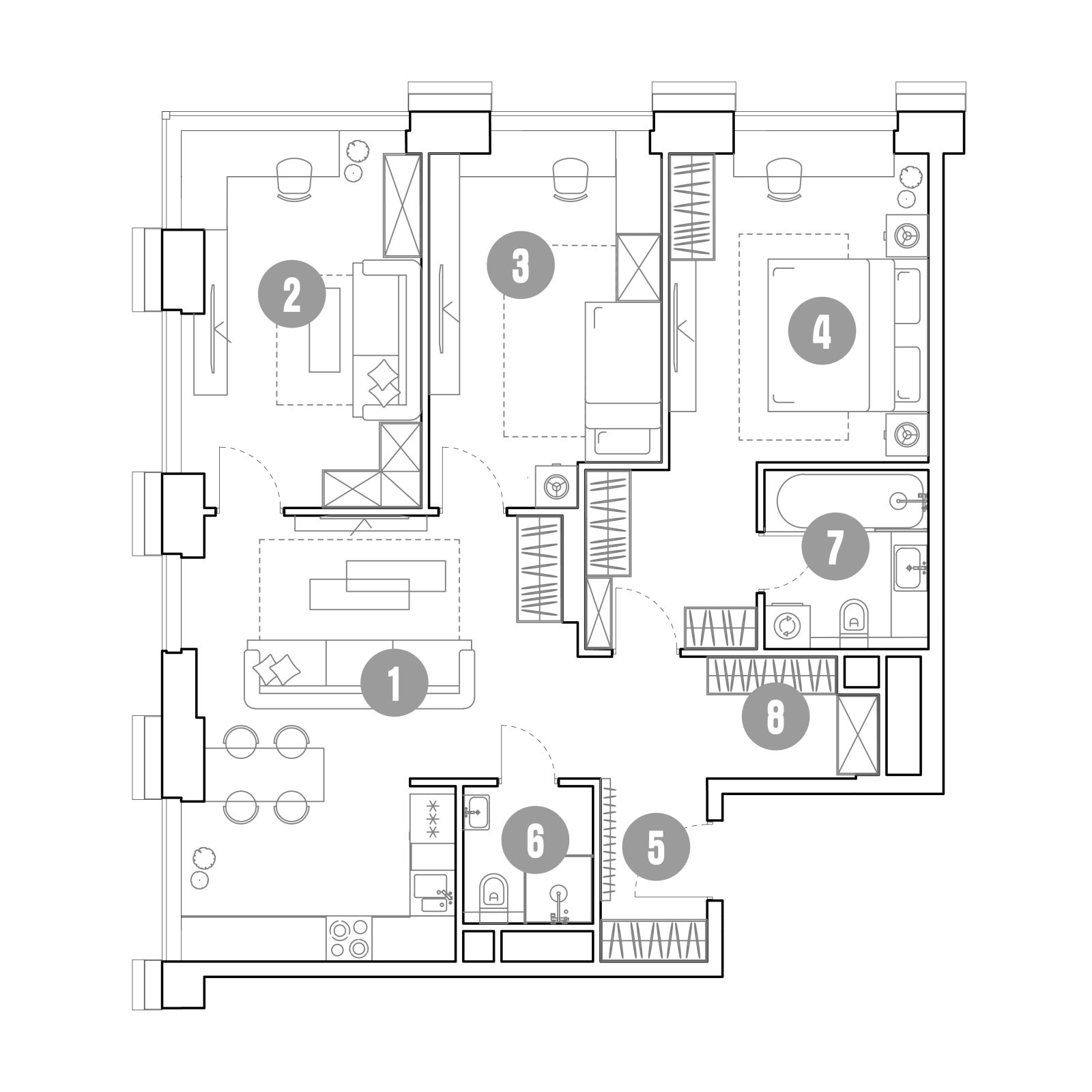 Планировка: 4-комнатная квартира, 92,6 м²