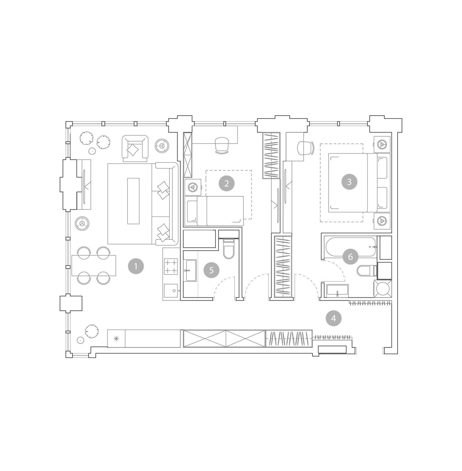 Планировка: 3-комнатная квартира, 76,8 м²