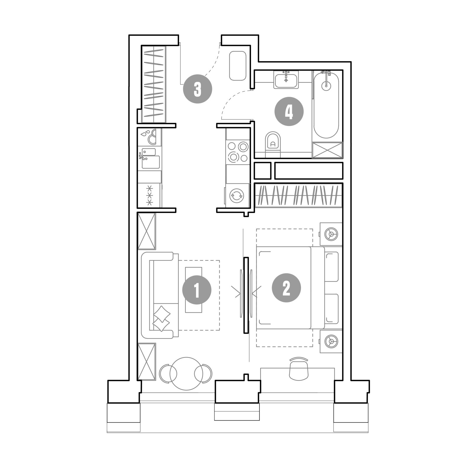 Планировка: 2-комнатная квартира, 37,8 м²