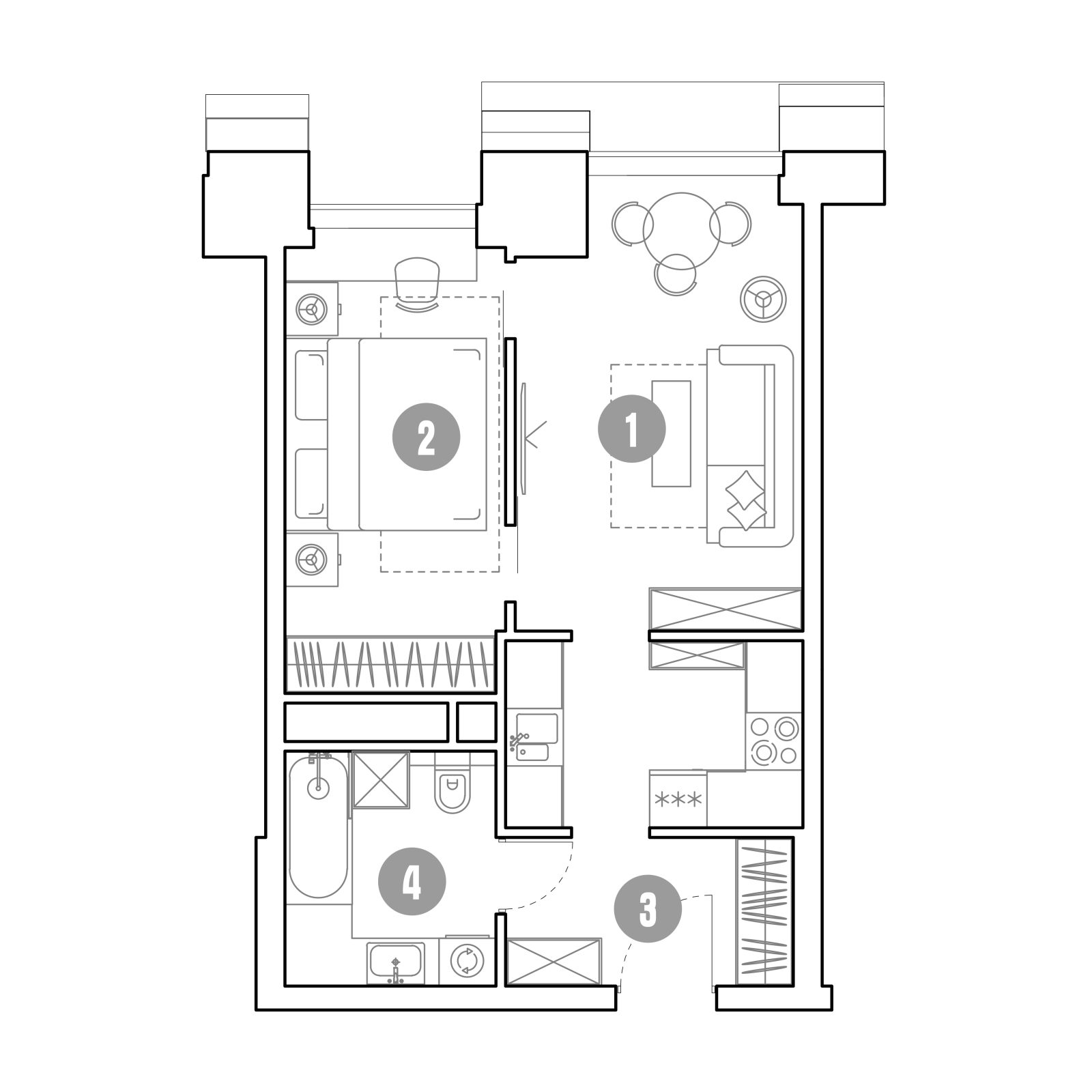 Планировка: 2-комнатная квартира, 41,3 м²
