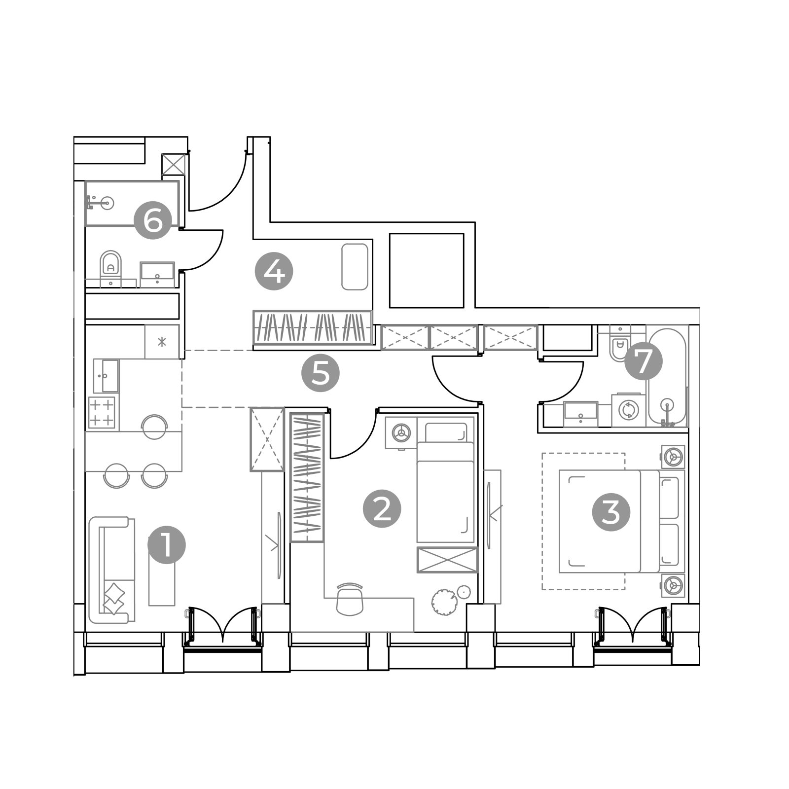Планировка: 3-комнатная квартира, 65,0 м²