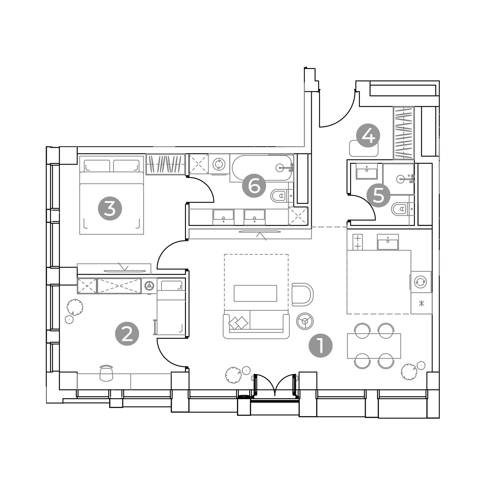 Планировка: 3-комнатная квартира, 69,3 м²