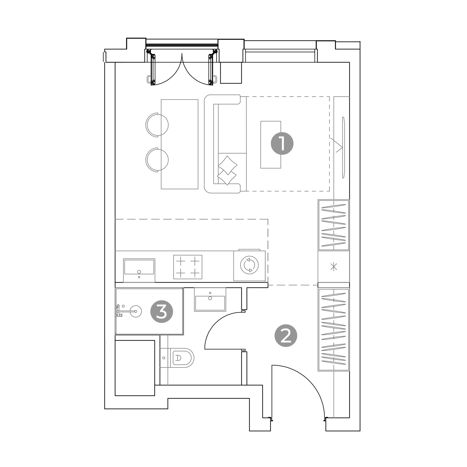 Планировка: студия, 26,8 м²