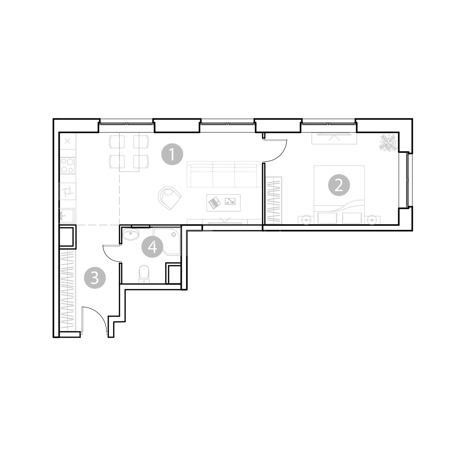 Планировка: 2-комнатная квартира, 50,3 м²