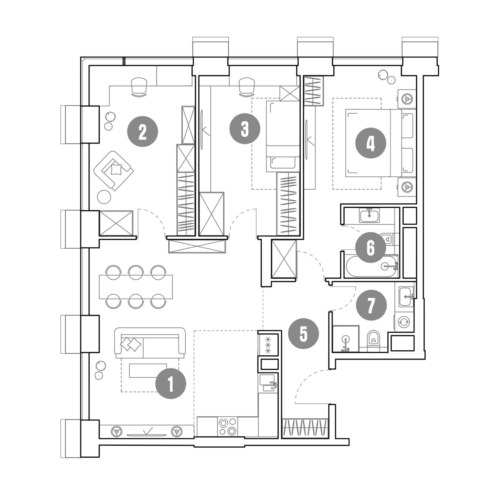 Планировка: 4-комнатная квартира, 93,2 м²