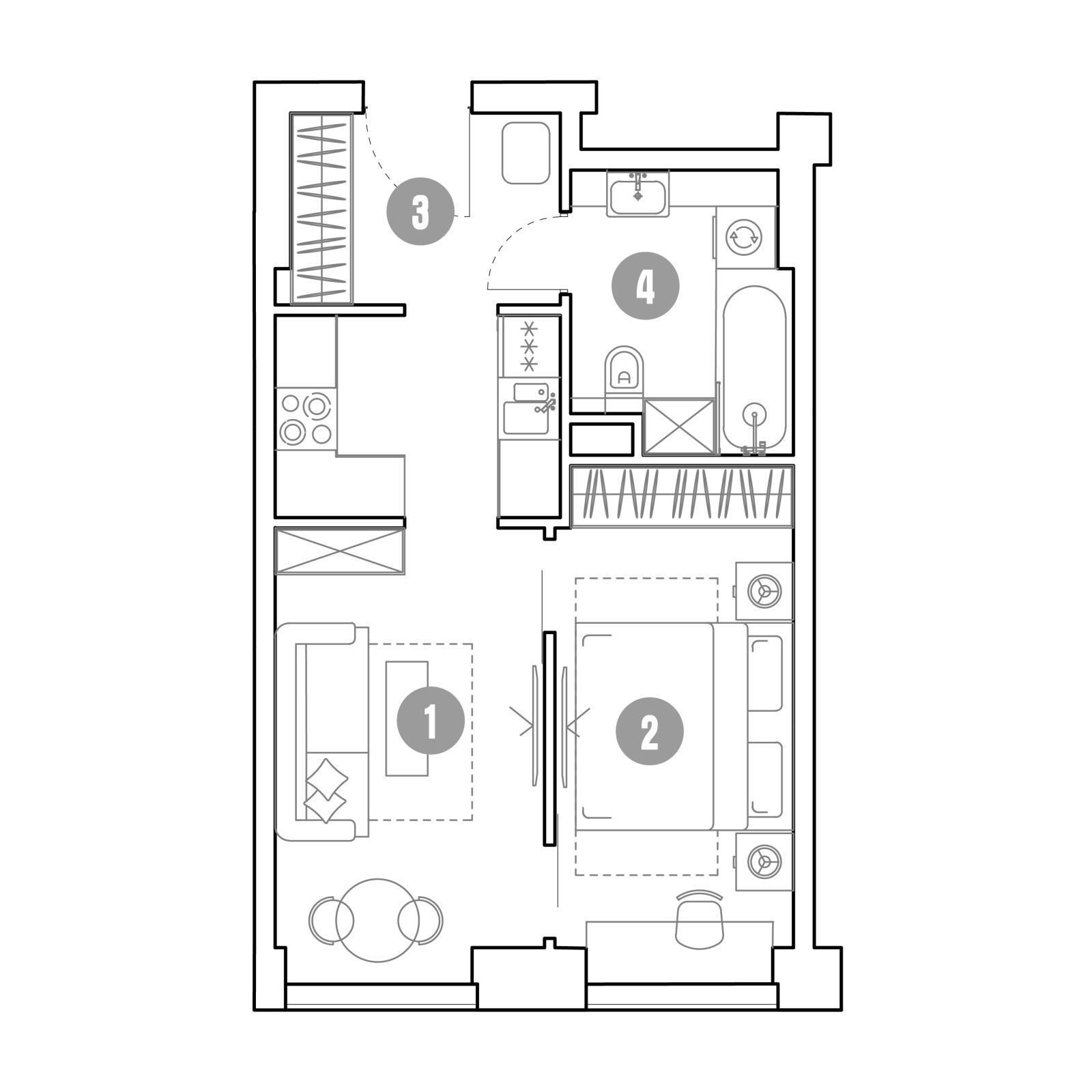 Планировка: 2-комнатная квартира, 38,2 м²