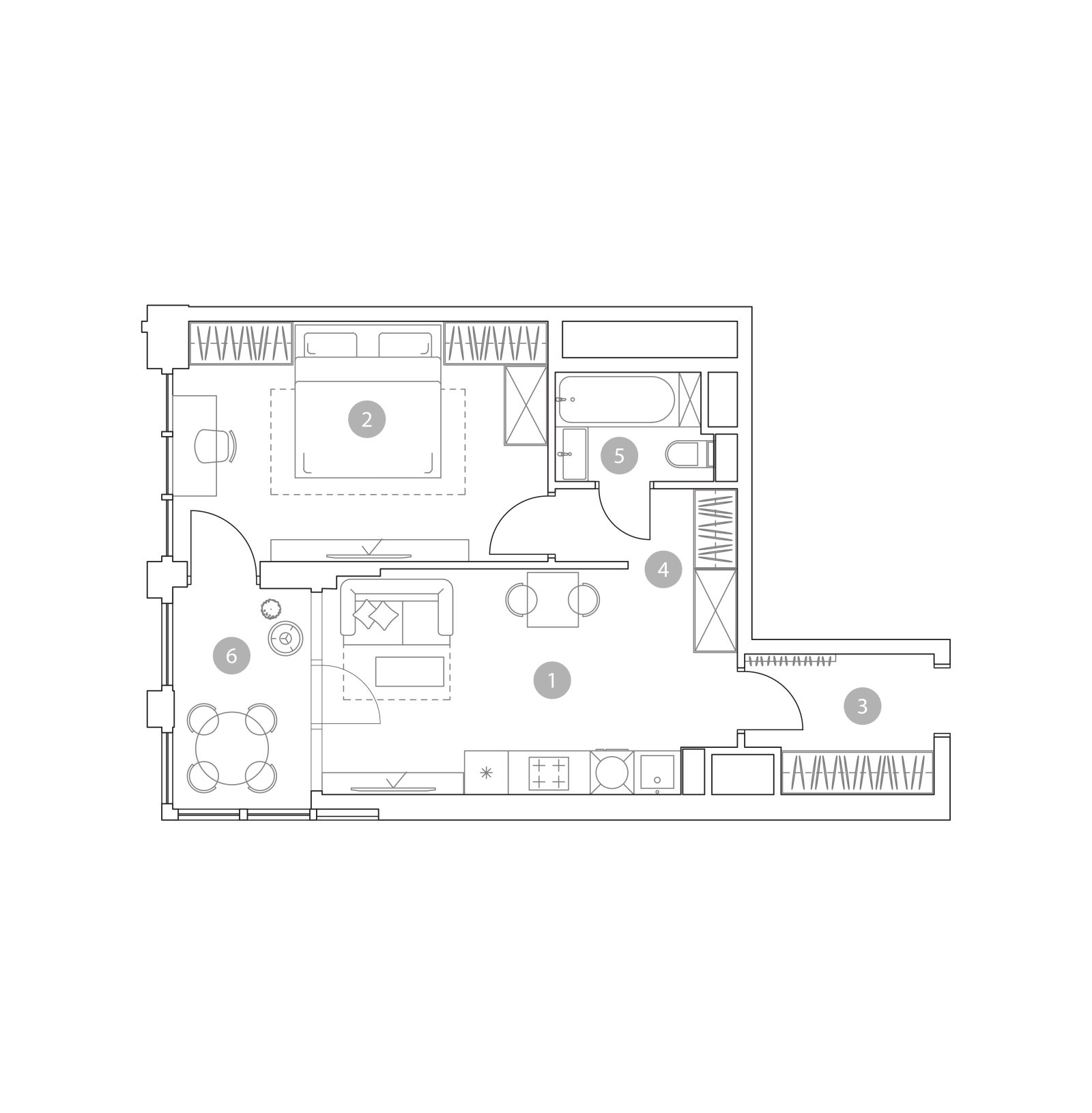 Планировка: 2-комнатная квартира, 47,3 м²