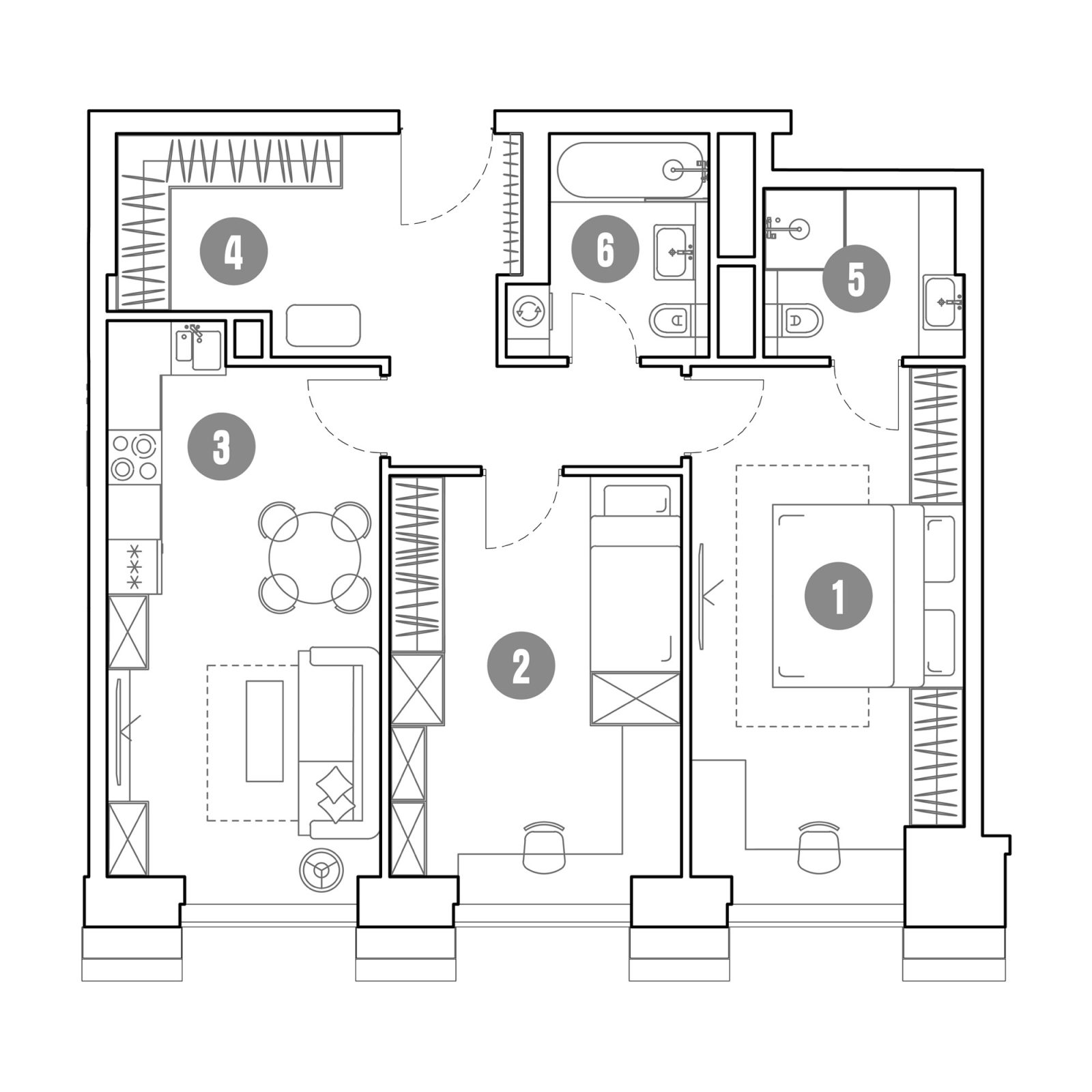Планировка: 2-комнатная квартира, 71,9 м²