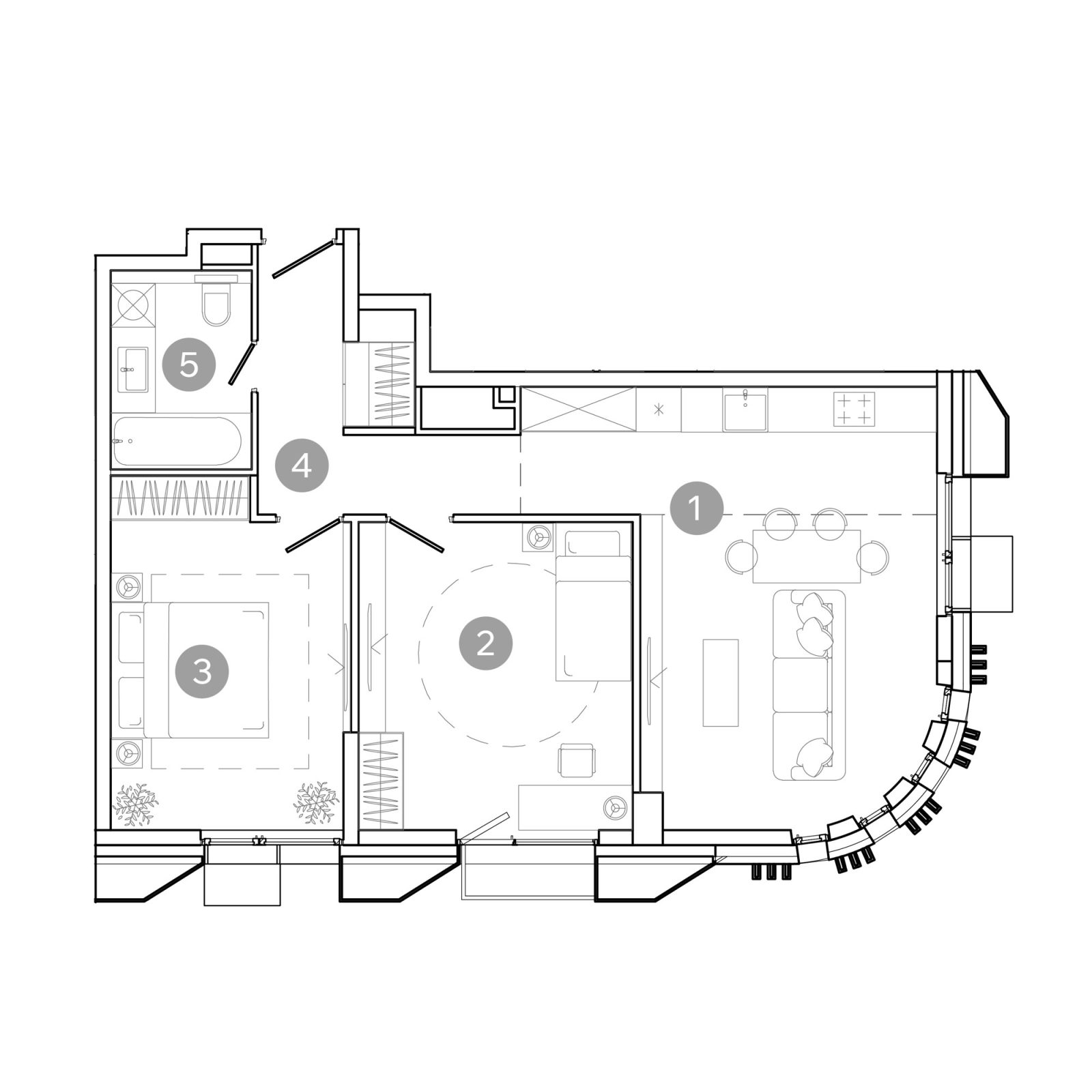 Планировка: 3-комнатная квартира, 67,8 м²