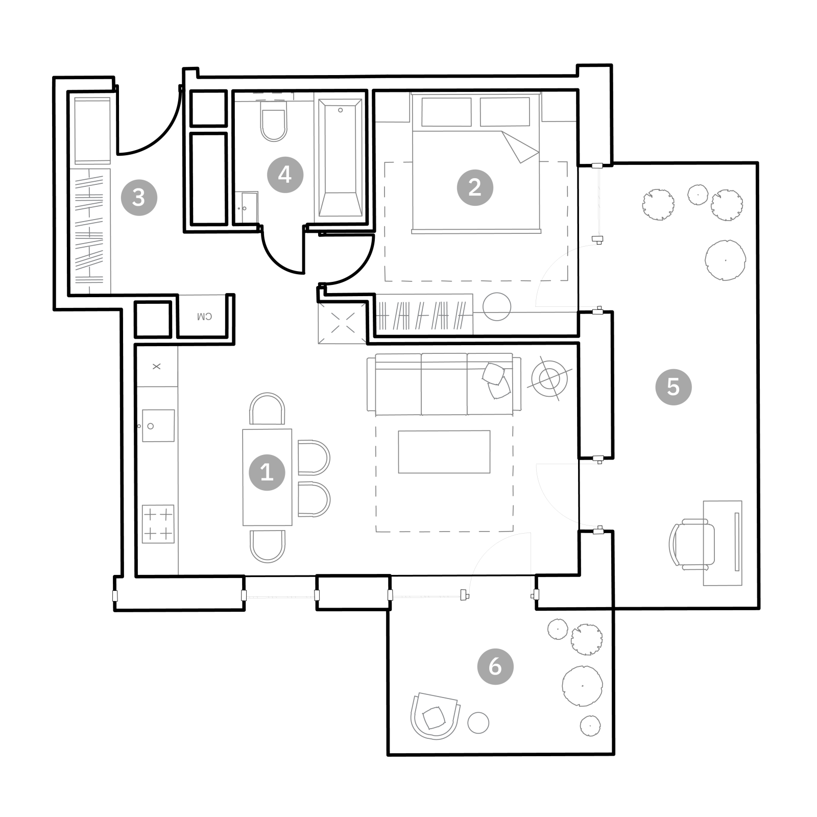 Планировка: 2-комнатная квартира, 60,8 м²