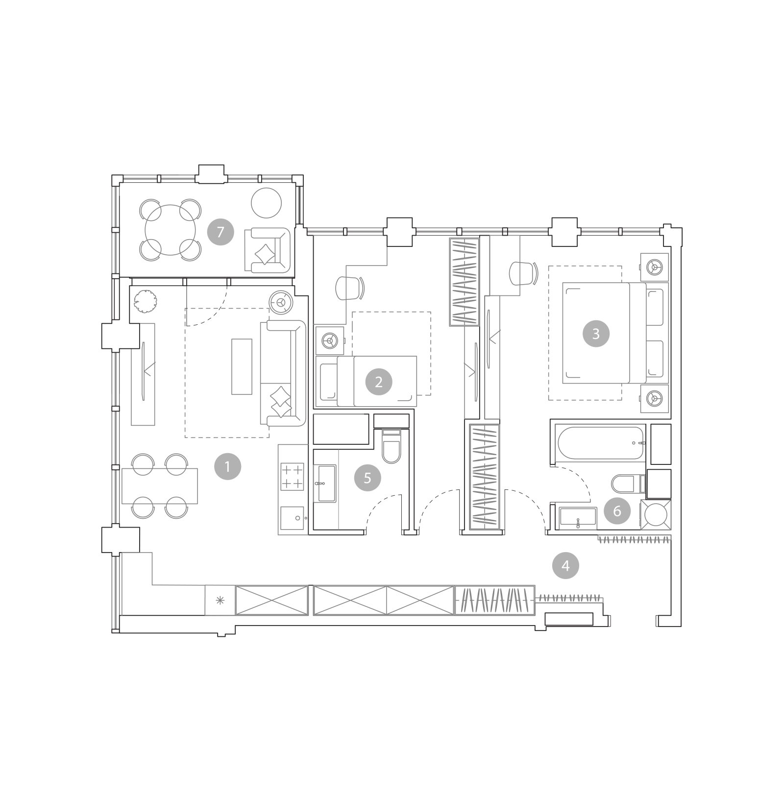 Планировка: 3-комнатная квартира, 76,8 м²