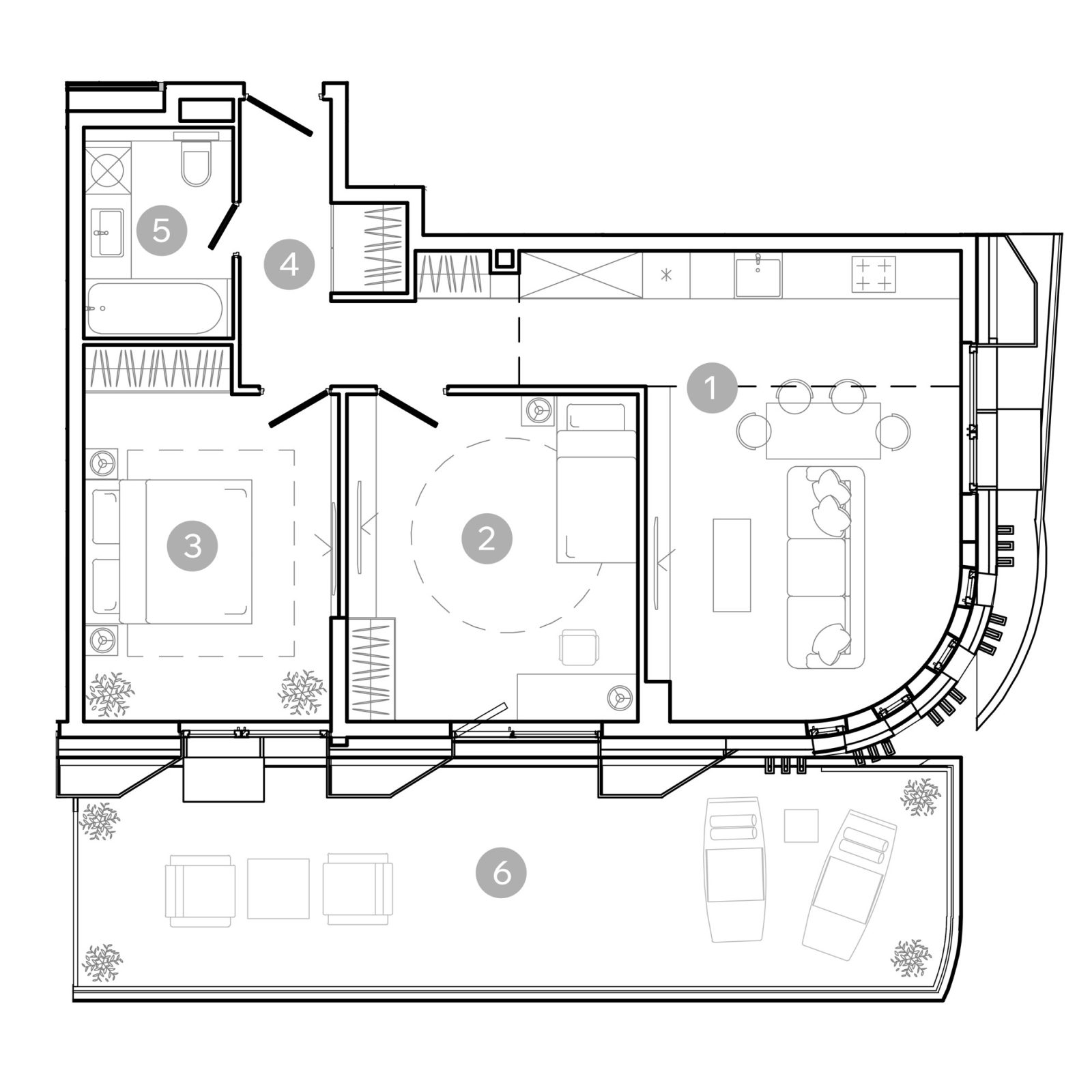 Планировка: 3-комнатная квартира, 75,9 м²