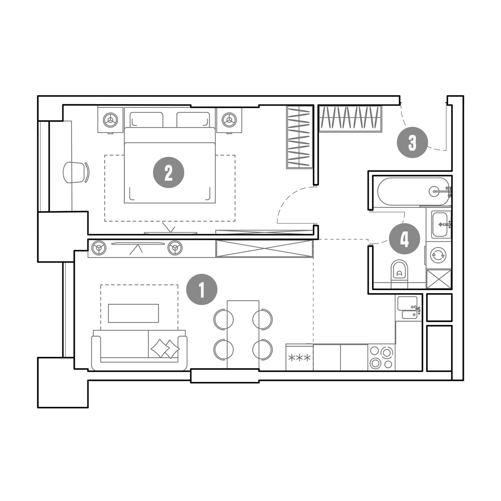 Планировка: 2-комнатная квартира, 46,9 м²