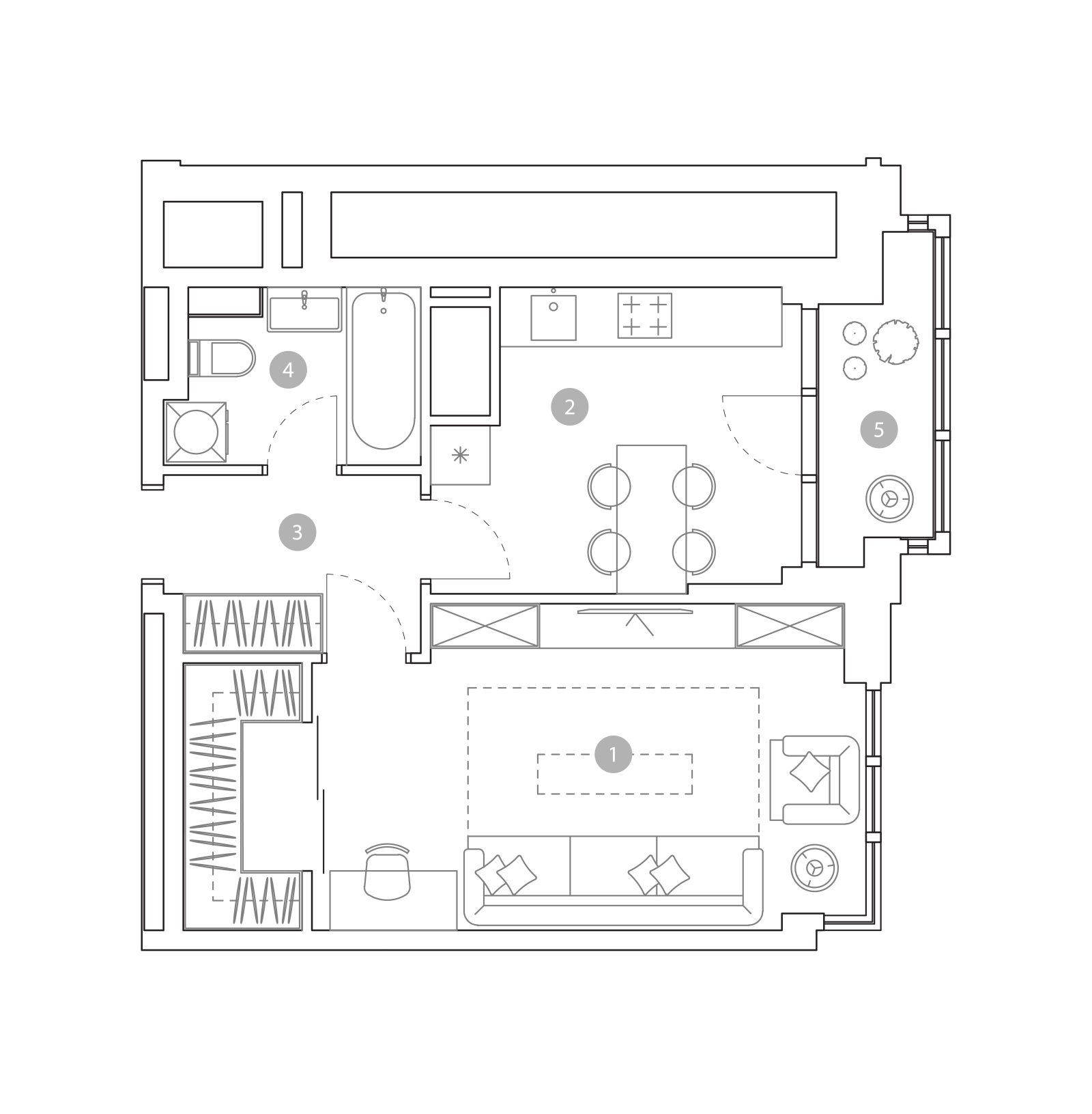 Планировка: 1-комнатная квартира, 41,8 м²