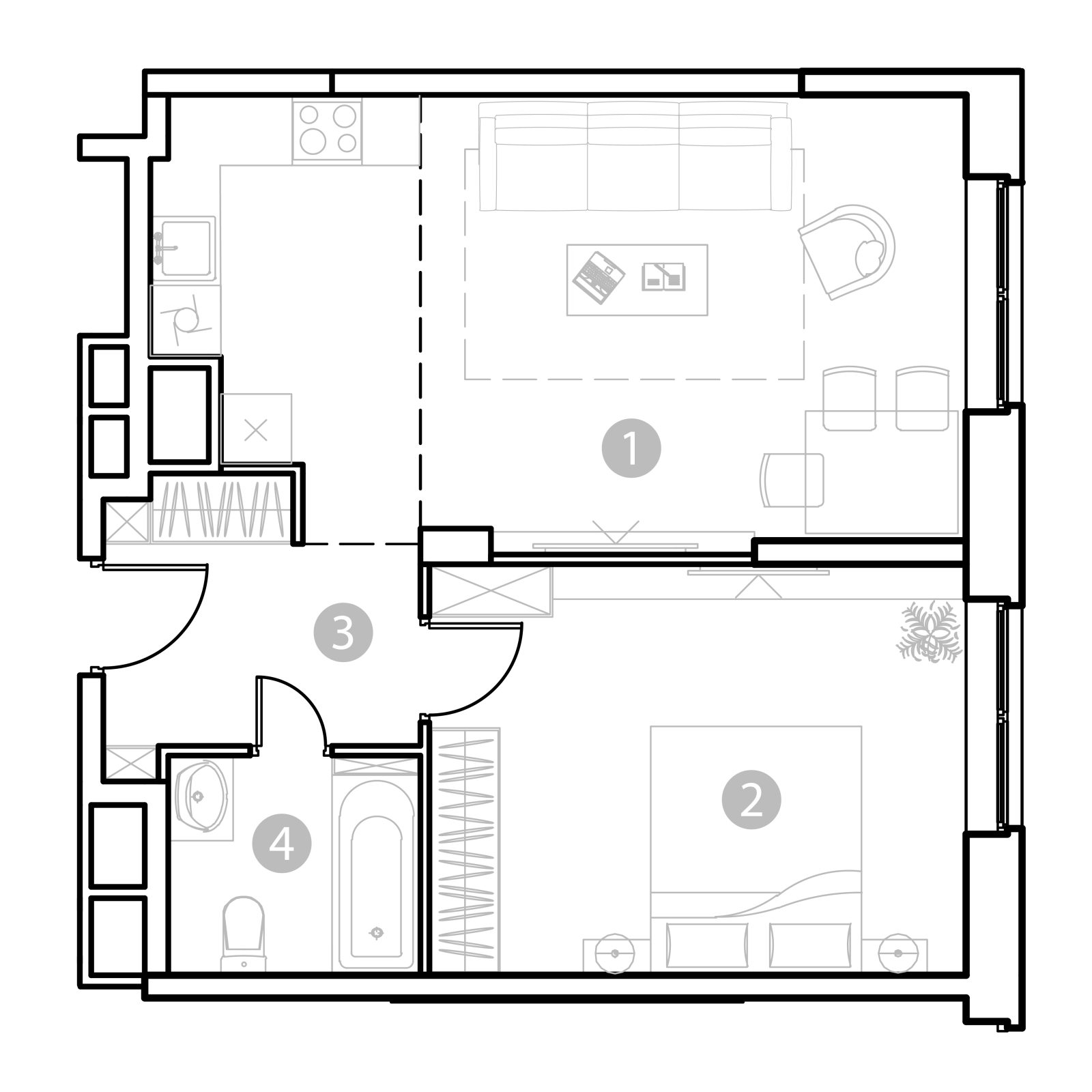 Планировка: 2-комнатная квартира, 50,9 м²