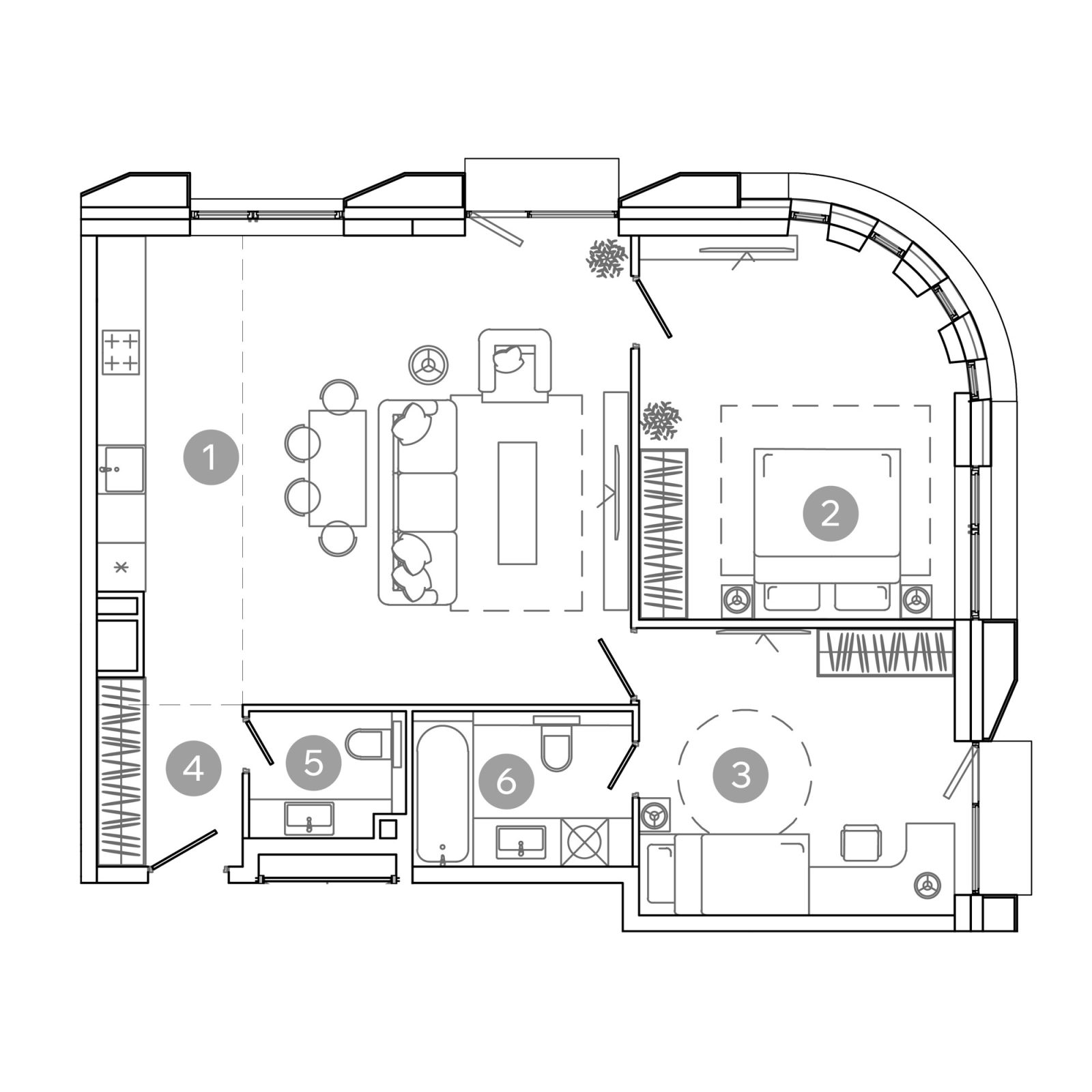 Планировка: 3-комнатная квартира, 80,1 м²
