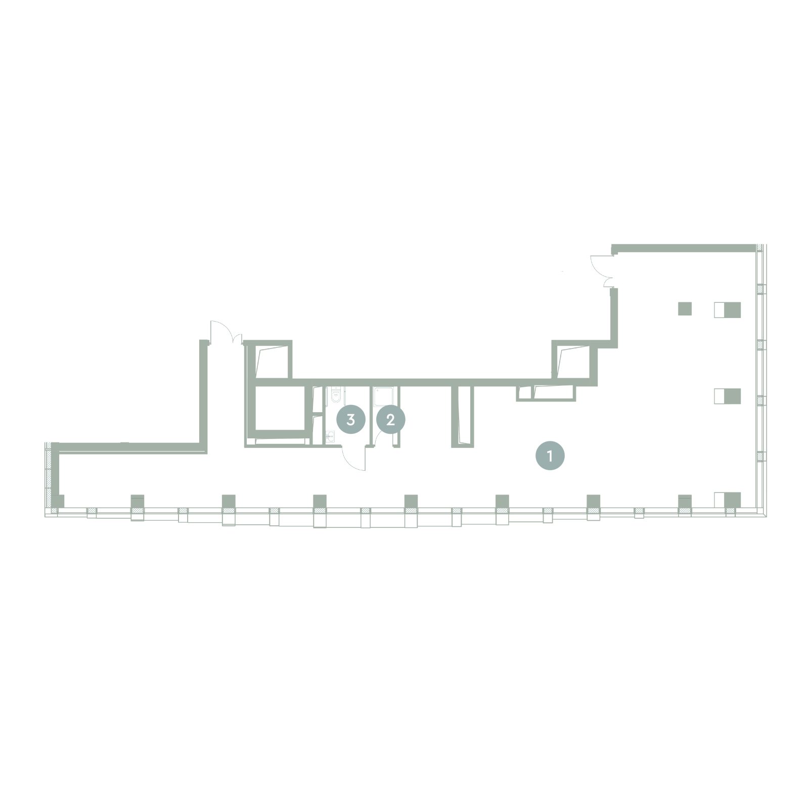 Планировка: студия, 134,8 м²