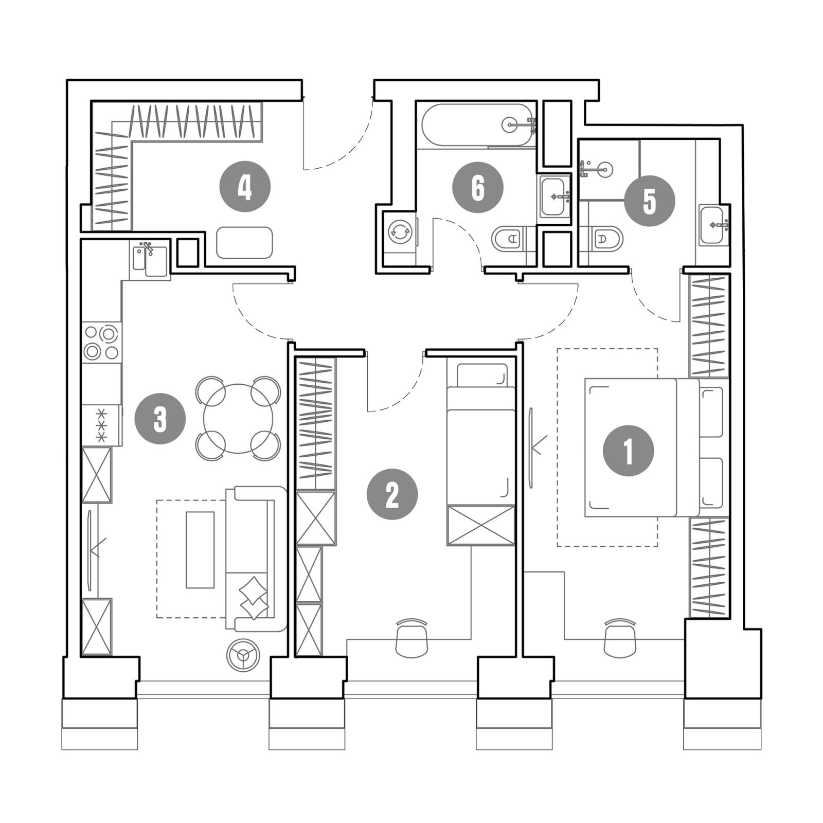 Планировка: 2-комнатная квартира, 71,6 м²