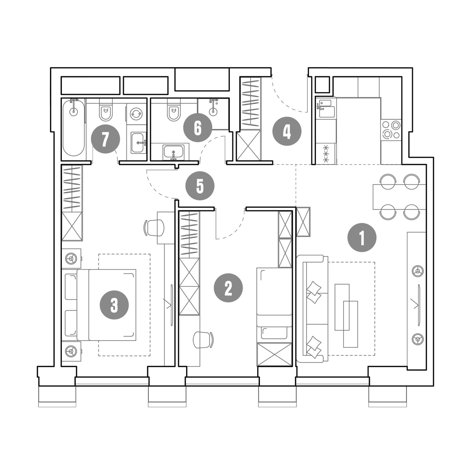 Планировка: 3-комнатная квартира, 78,4 м²